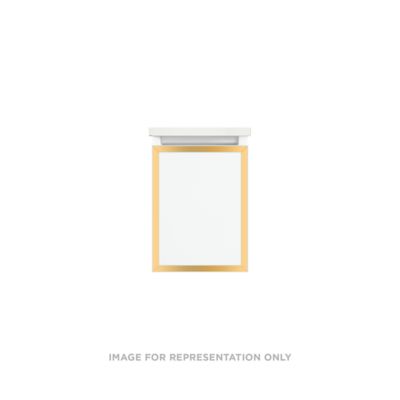 Robern Profiles Profiles Modular Vanity, 12" x 15" x 21", Tinted Gray Mirror, Matte Gold Frame, Full Drawer