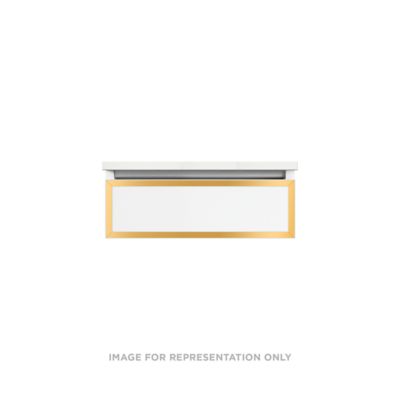 Robern Profiles Profiles Modular Vanity, 24" x 7-1/2" x 21", Satin Bronze, Matte Gold Frame, Full Drawer