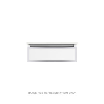 Robern Profiles Profiles Modular Vanity, 24" x 7-1/2" x 21", Matte Black, Chrome Frame, Full Drawer, Selectable Night Light, 2700K/4000K Temperature (Warm/Cool Light)