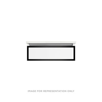 Robern Profiles Profiles Modular Vanity, 24" x 7-1/2" x 21", Matte Gray, Matte Black Frame, Plumbing Drawer