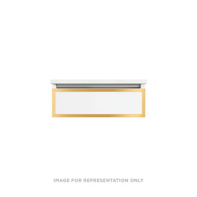 Robern Profiles Profiles Modular Vanity, 24" x 7-1/2" x 21", Satin Bronze, Matte Gold Frame, False Front Drawer