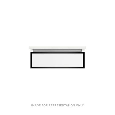 Robern Profiles Profiles Modular Vanity, 24" x 7-1/2" x 21", Matte White, Matte Black Frame, False Front Drawer, Selectable Night Light, 2700K/4000K Temperature (Warm/Cool Light)