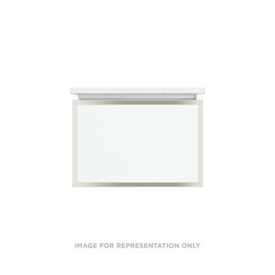 Robern Profiles Profiles Modular Vanity, 24" x 15" x 21", White, Polished Nickel Frame, Plumbing Drawer