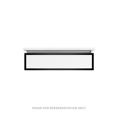 Robern Profiles Profiles Modular Vanity, 30" x 7-1/2" x 21", Matte Gray, Matte Black Frame, False Front Drawer, Selectable Night Light, 2700K/4000K Temperature (Warm/Cool Light)