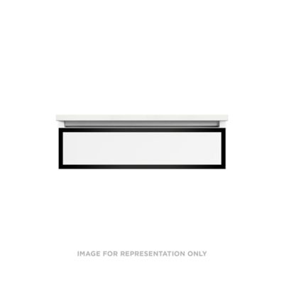 Robern Profiles Profiles Modular Vanity, 30" x 7-1/2" x 21", Tinted Gray Mirror, Matte Black Frame, Tip Out Drawer