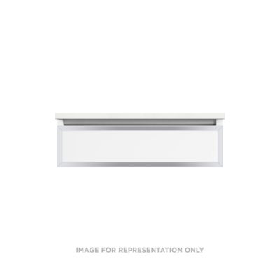 Robern Profiles Profiles Modular Vanity, 30" x 7-1/2" x 21", Satin White, Chrome Frame, Tip Out Drawer