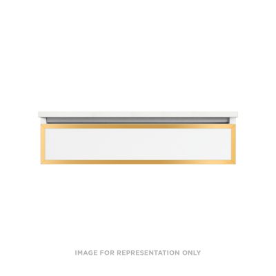 Robern Profiles Profiles Modular Vanity, 36" x 7-1/2" x 21", Matte Black, Matte Gold Frame, False Front Drawer, Selectable Night Light, 2700K/4000K Temperature (Warm/Cool Light)