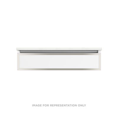 Robern Profiles Profiles Modular Vanity, 36" x 7-1/2" x 21", White, Polished Nickel Frame, Tip Out Drawer