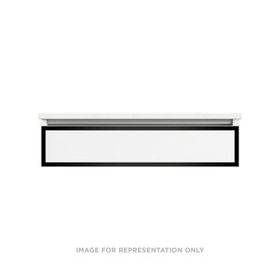 Robern Profiles Profiles Modular Vanity, 36" x 7-1/2" x 21", Matte White, Matte Black Frame, Tip Out Drawer