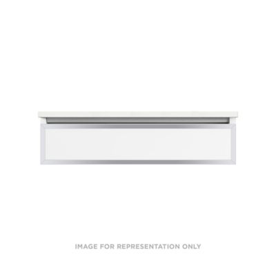 Robern Profiles Profiles Modular Vanity, 36" x 7-1/2" x 21", Matte Black, Chrome Frame, Tip Out Drawer