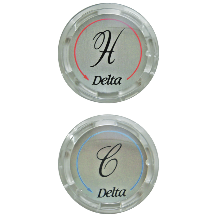 Delta RP18373PB Button Set - Hot / Cold - Clear