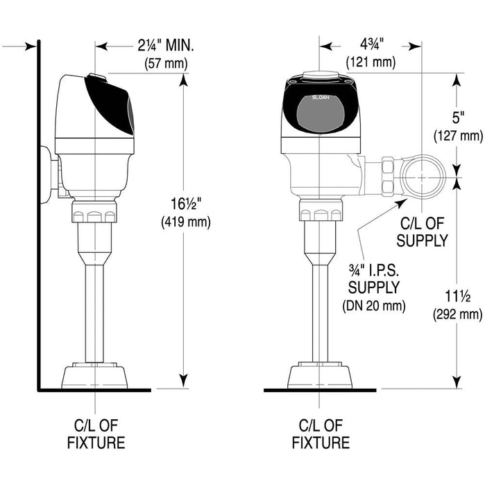 Sloan Valve Company 3250401 G2 Series Water Closet Flushometer, 1 in Nominal, IPS Connection, 15 to 80 psi Pressure