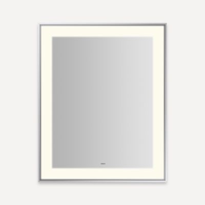 Robern Sculpt Lighted Mirror, 25” x 31” x 2-1/4", Slim Museum Frame, Perimeter Light Pattern, Warm White (3000K), Dimmable, Defogger, Title 24 Compliant