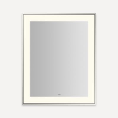 Robern Sculpt Lighted Mirror, 25” x 31” x 2-1/4", Slim Museum Frame, Perimeter Light Pattern, Warm White (3000K), Dimmable, Defogger, Title 24 Compliant