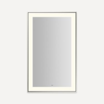 Robern Sculpt Lighted Mirror, 25” x 41” x 2-1/4", Slim Museum Frame, Perimeter Light Pattern, Warm White (3000K), Dimmable, Defogger, Title 24 Compliant