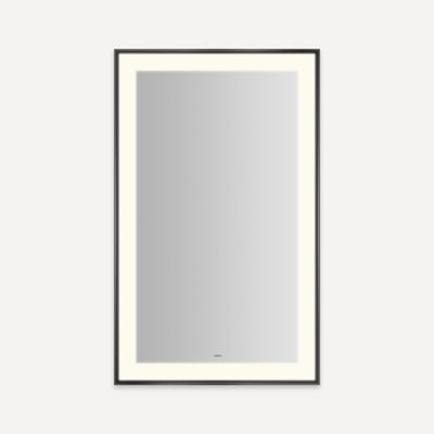 Robern Sculpt Lighted Mirror, 25” x 41” x 2-1/4", Slim Museum Frame, Perimeter Light Pattern, Warm White (3000K), Dimmable, Defogger, Title 24 Compliant