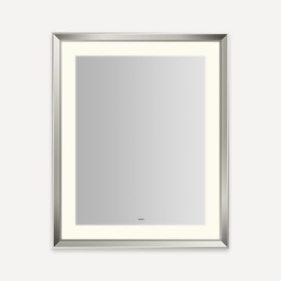 Robern Sculpt Lighted Mirror, 27” x 33” x 2-5/16”, Chamfer Museum Frame, Perimeter Light Pattern, Warm White (3000K), Dimmable, Defogger, Title 24 Compliant