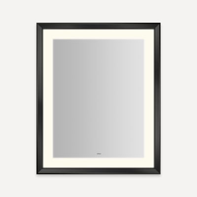 Robern Sculpt Lighted Mirror, 27” x 33” x 2-5/16”, Chamfer Museum Frame, Perimeter Light Pattern, Warm White (3000K), Dimmable, Defogger, Title 24 Compliant