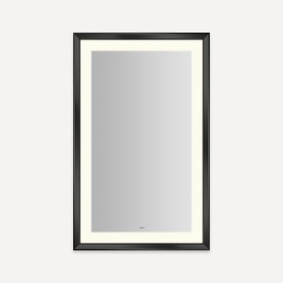 Robern Sculpt Lighted Mirror, 27” x 43” x 2-5/16”, Chamfer Museum Frame, Perimeter Light Pattern, Warm White (3000K), Dimmable, Defogger, Title 24 Compliant