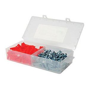 Sioux Chief 590-10 Anchor Screw Kit | Includes: (100) 1" Phillips Hex Head Screws, (100) Plastic Flanged Anchors & 1/4" Drill Bit
