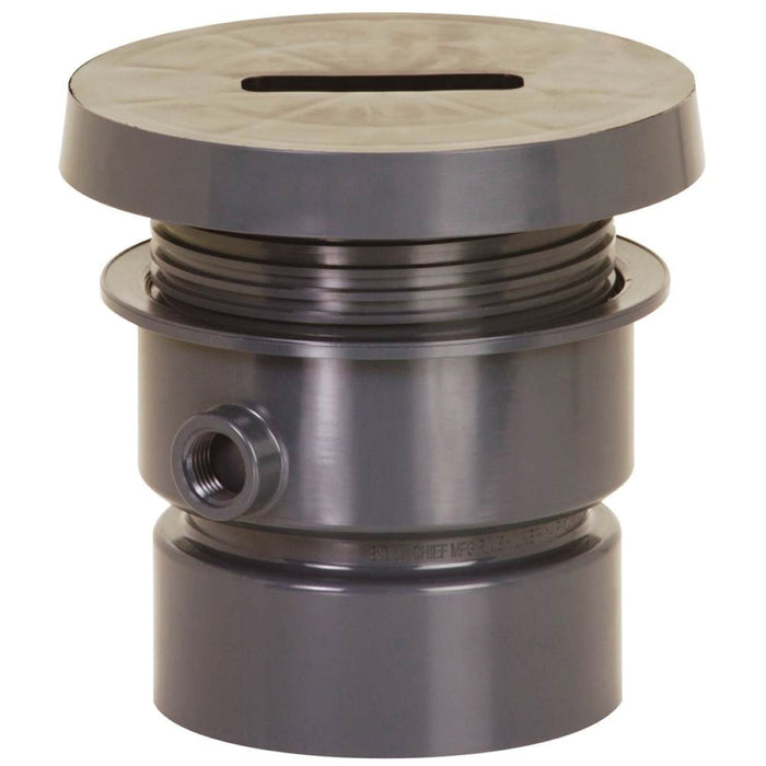 Sioux Chief 834-4PF FinishLine Adjustable Rough-In Floor Cleanout, Fits Pipe Size: 4 in, 3-1/2 in Plug, Brass/PVC