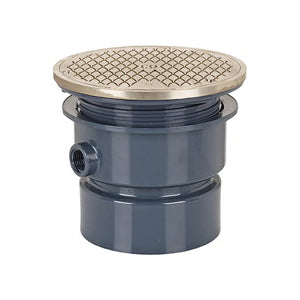 Sioux Chief 852-4PNR On-Grade Cleanout With Nickel Bronze Ring and Cover, Round, Fits Pipe Size: 4 in, PVC