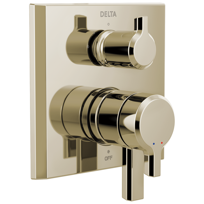Delta Pivotal T27899 17 Series Integrated Diverter Trim - 3 Function Diverter - Lumicoat Polished Nickel