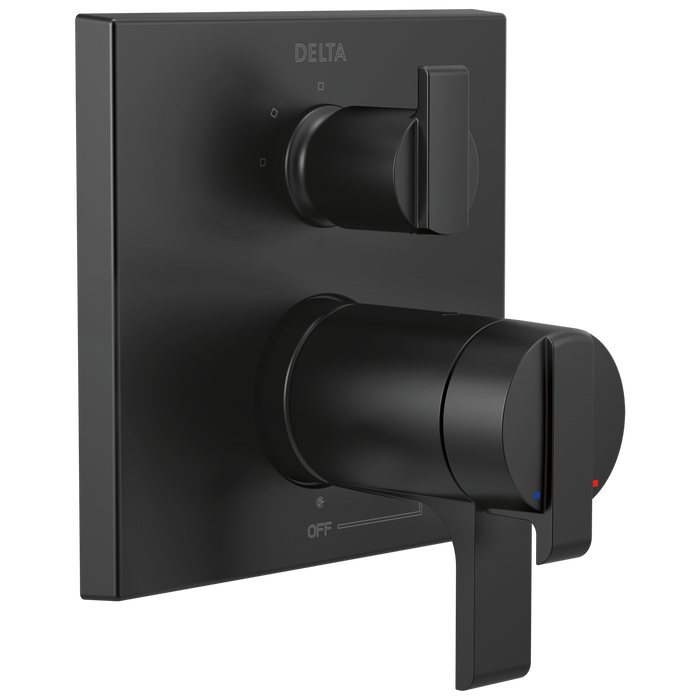 Delta Delta Ara: Angular Modern TempAssure 17T Series Valve Trim with 3-Setting Integrated Diverter