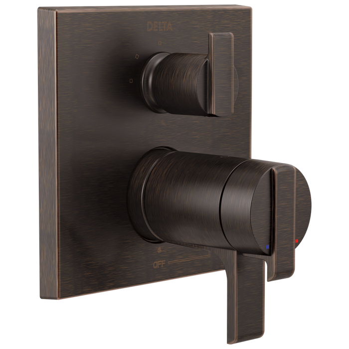 Angular Modern TempAssure 17T Series Valve Trim with 3-Setting Integrated Diverter