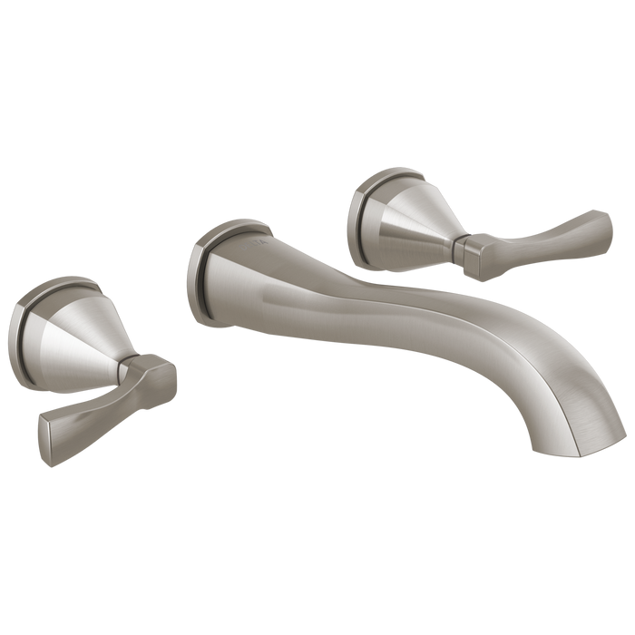 Delta Stryke T3576LF Two Handle Wall Mount Bathroom Faucet Trim - Lumicoat Stainless