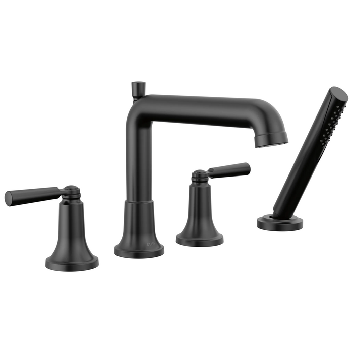 Delta Saylor T4736 Roman Tub Trim with Hand Shower - Matte Black