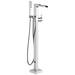 Delta Ara T4768 Single Handle Floor Mount Channel Spout Tub Filler Trim with Hand Shower