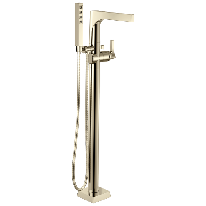 Delta Delta Zura: Single Handle Floor Mount Tub Filler Trim with Hand Shower