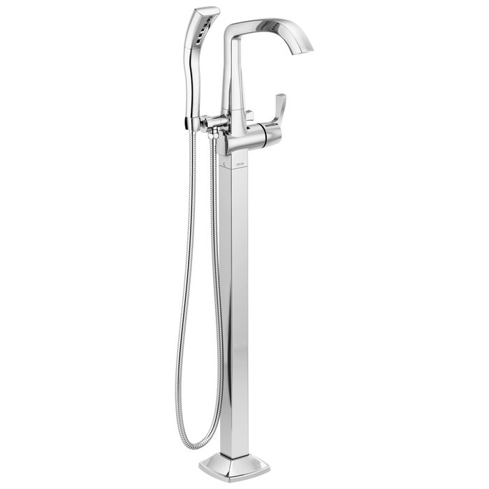 Delta Stryke T4776 Single Handle Floor Mount Tub Filler Trim - Lumicoat Chrome