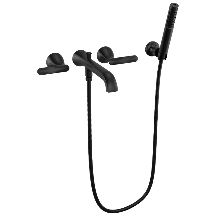 Delta Bonacci T5745 Two Handle Wall Mount Tub Filler Trim with Hand Shower