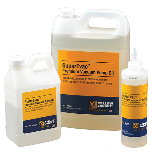 YELLOW JACKET 93092 SuperEvac Vacuum Pump Oil, 1 qt, Water White Fluid Form, Clear, Mild Petroleum Odor/Scent