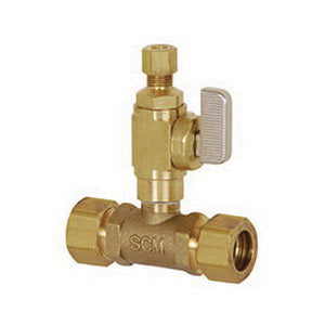 Sioux Chief 601-G20CV Add-A-Line Ball Valve, 5/8 x 1/4 in Nominal, OD Compression Connection, Brass Body, Yes