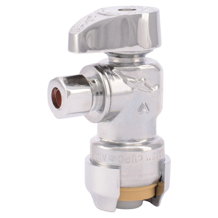 SharkBite 23336-0000LF Angle Stop, 1/2 x 1/4 in, Compression, Lead-Free