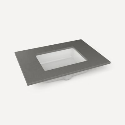Robern Engineered Stone Top Quartz Stone Vanity Top, 31" x 3/4" x 22", Center Undercounter Sink, Single Hole, For Islamorada and Sinca