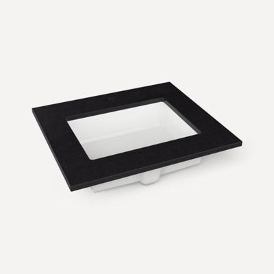 Quartz Stone Vanity Top, 25" x 3/4" x 22", Center Undercounter Sink, Single Hole