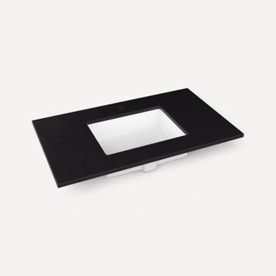 Quartz Stone Vanity Top, 37" x 3/4" x 22", Center Undercounter Sink, Single Hole