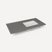 Quartz Stone Vanity Top, 43" x 3/4" x 22", Right Offset Undercounter Sink, Three Hole