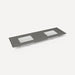 Quartz Stone Vanity Top, 73" x 3/4" x 22", Double Undercounter Sink, Single Hole