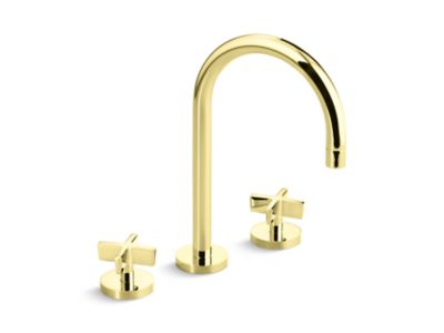 Kallista One Basin Set, Gooseneck, Cross Handle