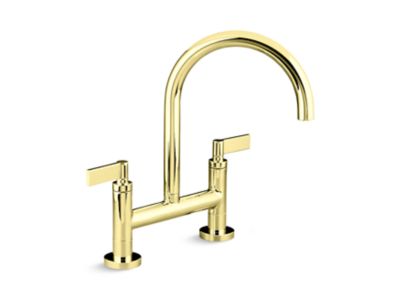Kallista P25202-LV One Kitchen Bridge Faucet, D-Mount, Lv