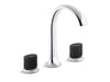 Kallista P25057-CMB Script Sink Faucet, Arch Spt, Blk Porc