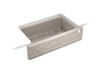 KOHLER Cairn 34" undermount single-bowl farmhouse kitchen sink with faceted design