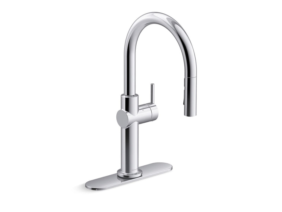 KOHLER K-22974 Crue Touchless pull-down kitchen sink faucet with three-function sprayhead