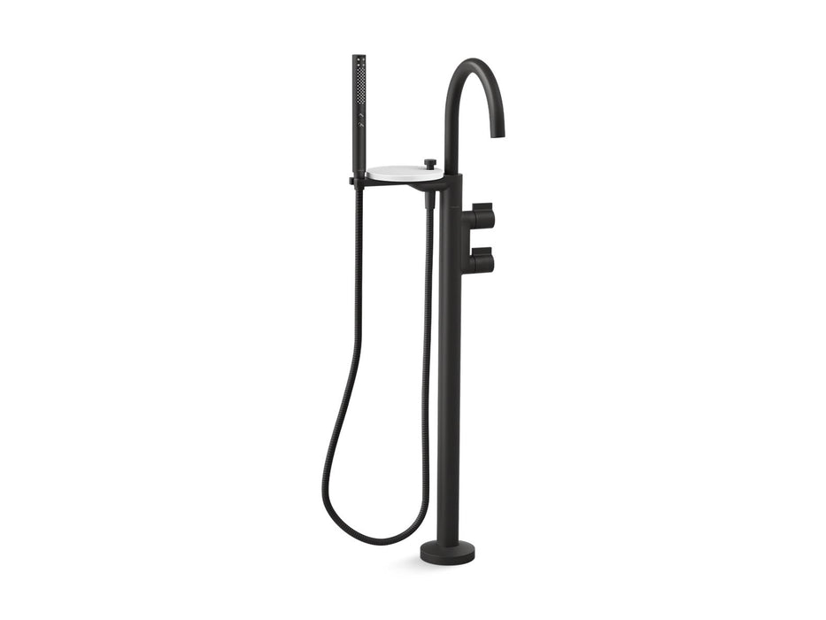 KOHLER K-T77984-4 Components Floor-mount bath filler trim with lever handles and handshower