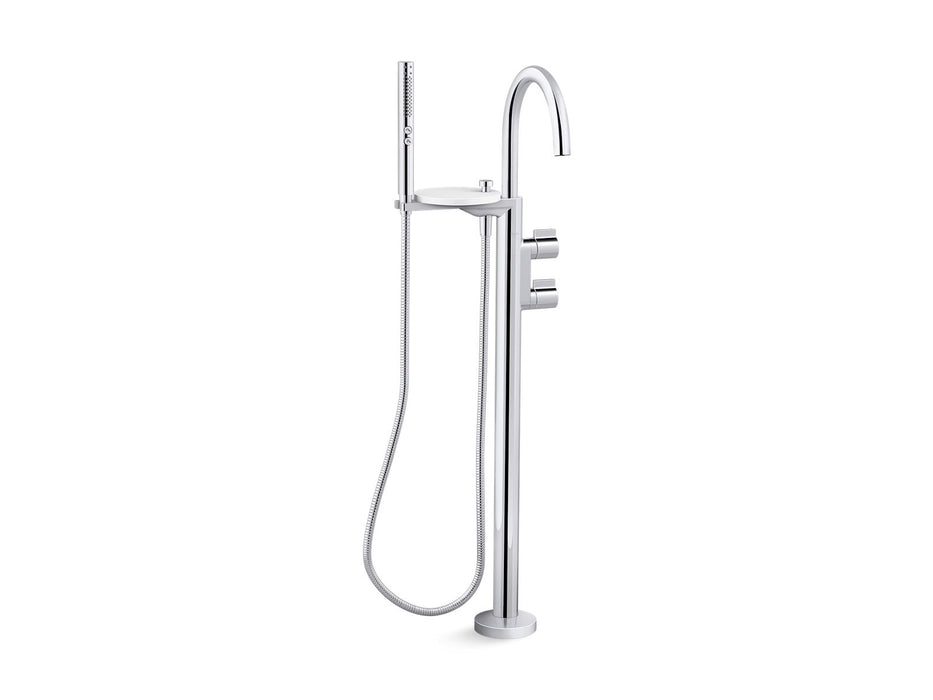KOHLER K-T77984-4 Components Floor-mount bath filler trim with lever handles and handshower